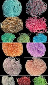 Crackle Glass Beads, 8mm Round,Assorted,Pack of 14 