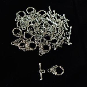 Toggle clasp, Sliver, Butterfly  Shape ,Pack of 10 sets