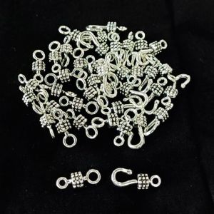 Toggle clasp, Sliver, Fish Hook Shape ,Pack of 10 sets