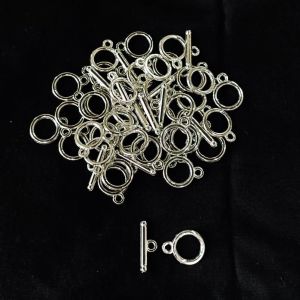 Toggle clasp, Sliver, Circle Shape ,Pack of 10 sets