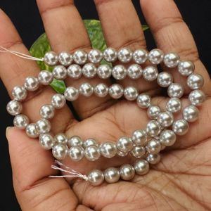 Swarovski Replica Pearls (Good Shine),Silverish Grey, 6mm