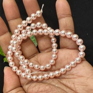 Swarovski Replica Pearls (Good Shine),Rose gold pink, 6mm
