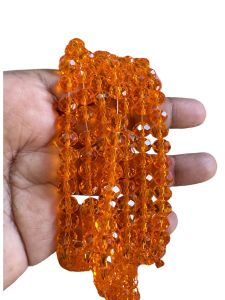 Glass Crystal, Rondelle, 8mm, Orange