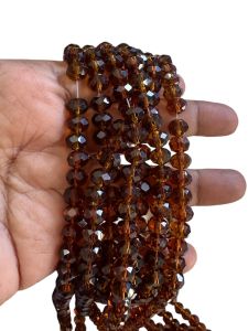 Glass Crystals, Rondelle, 8mm,Dark Brown