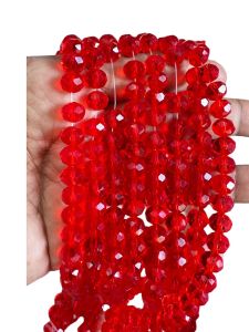 Glass Crystal , Rondelle, 8mm, Red
