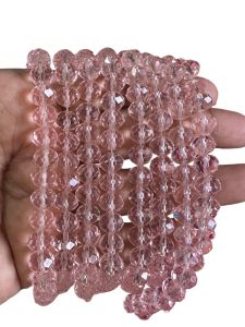 Glass Crystal , Rondelle, 8mm, Light Pink