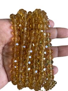 Glass Crystals, Rondelle, 8mm,Light Honey Brown