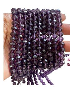 Glass Crystal, Rondelle, 8mm, Amethyst
