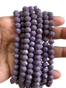 Glass Opaque Crystals, Rondelle, 8mm, Dark Amethyst