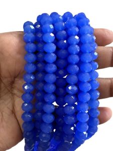 Glass Opaque Crystals, Rondelle, 8mm, Cobalt Blue