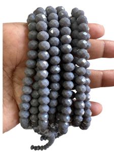 Glass Opaque Crystals, Rondelle, 8mm, Grey