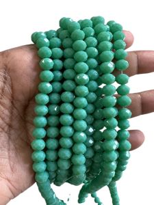 Glass Opaque Crystals, Rondelle, 8mm, Spring Green