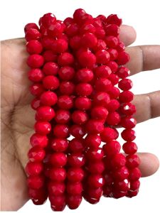 Glass Opaque Crystals, Rondelle, 8mm, Dark Red