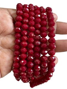 Glass Opaque Crystals, Rondelle, 8mm, Maroon