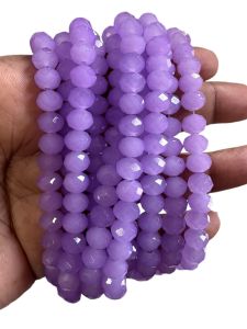 Glass Opaque Crystals, Rondelle, 8mm, Lavender
