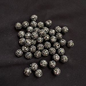 Rhinestones Balls, 10mm, Grey, Pack Of 10 Pcs