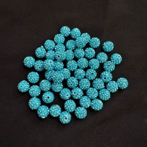 Rhinestones Balls, 10mm, Light Blue, Pack Of 10 Pcs