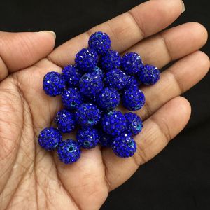 Rhinestones Balls,10mm, Royal Blue ,Pack Of 10 Pcs