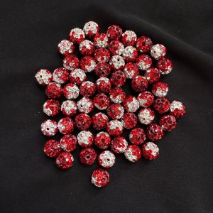 Rhinestones Balls, 10mm,Maroon Double shade , Pack Of 10 Pcs