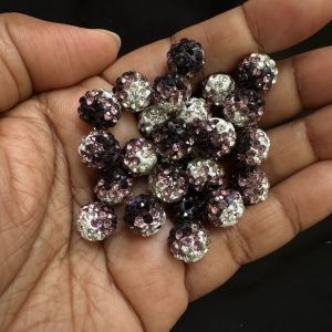 Rhinestones Balls, 10mm,Grape Double shade, Pack Of 10 Pcs