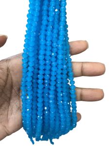 Glass Opaque Crystals, Rondelle, 6mm, Sky Blue