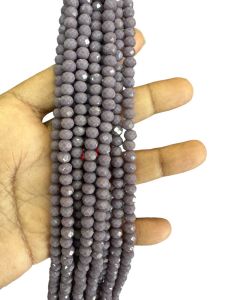 Glass Opaque Crystals, Rondelle, 6mm, Light Grape