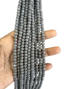 Glass Opaque Crystals, Rondelle, 6mm,Grey
