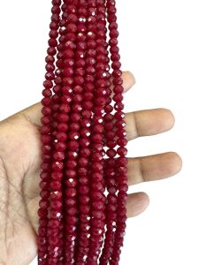 Glass Opaque Crystals, Rondelle, 6mm, Maroon