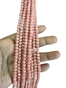 Glass Opaque Crystals, Rondelle, 6mm, Peach