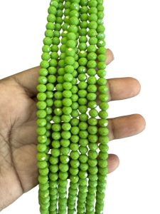 Glass Opaque Crystals, Rondelle, 6mm, Parrot Green