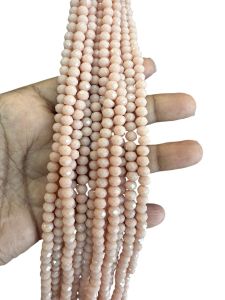 Glass Opaque Crystals, Rondelle, 6mm,Beige