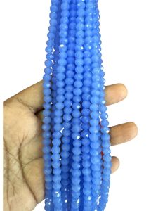 Glass Opaque Crystals, Rondelle, 6mm, Light Blue