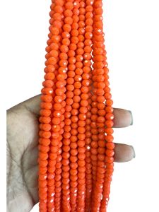 Glass Opaque Crystals, Rondelle, 6mm, Orange