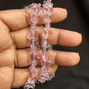 Crystals, Butterfly shape,Pink,Pack of 20 pieces