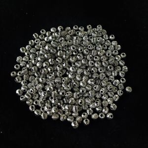 Antique Silver Metal Beads, Round beads,3x3 mm, Pack Of 25 Grams