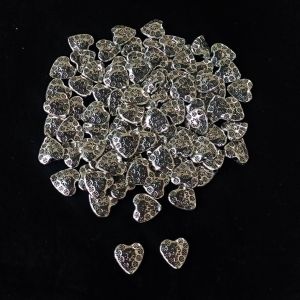Antique Silver Metal Beads,Heart beads,3x5mm, Pack Of 25 Grams