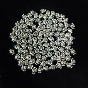 Antique Silver Metal Beads,Rondelle beads, 5x4 mm, Pack Of 25 Grams