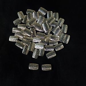 Antique Silver Metal Beads,Rectangle beads, 13x9 mm, Pack Of 25 Grams
