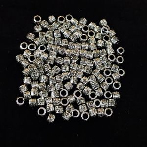 Antique Silver Metal Beads,Round beads, 4x4 mm, Pack Of 25 Grams
