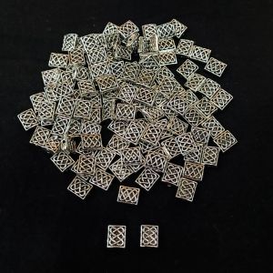Antique Silver Metal Beads,Rectangle,9x7mm, Pack Of 25 Grams