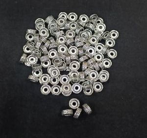 Antique Silver Metal Beads,Round,8x8 mm, Pack Of 25 Grams
