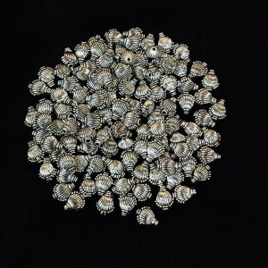 Antique Silver Metal Beads,Shell ,7x9 mm, Pack Of 25 Grams