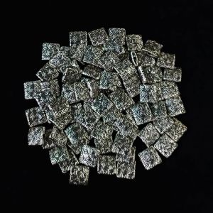 Antique Silver Metal Beads,Square ,7x7mm, Pack Of 25 Grams