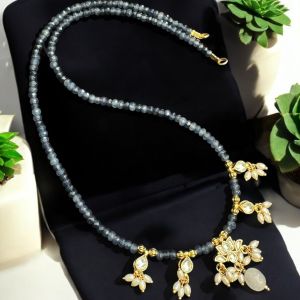 Jadau charms with agate beads Necklace 