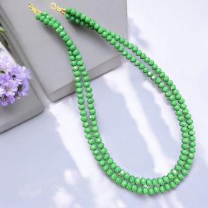 2 layer crystal necklace,Light Green