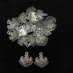 Earring Connector, Antique Silver,Multi Loop Afghani charm, Pack Of 5 Pairs