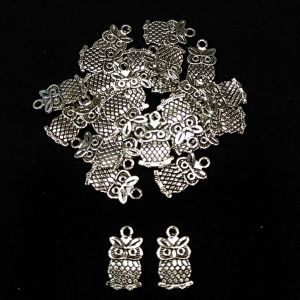 Antique Silver Charms ,Owl, Pack Of 25 Grams