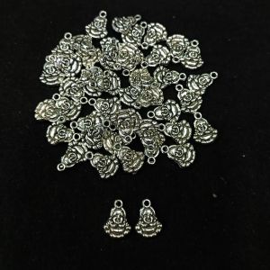 Antique Silver Charms ,Smiley Buddha , Pack Of 25 Grams