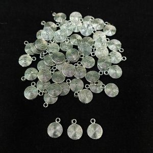 Antique Silver Charms ,Circle, Pack Of 25 Grams