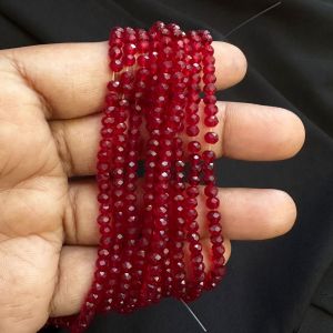 Glass Crystal, Rondelle, 4mm,Maroon,Pack of 4 strings